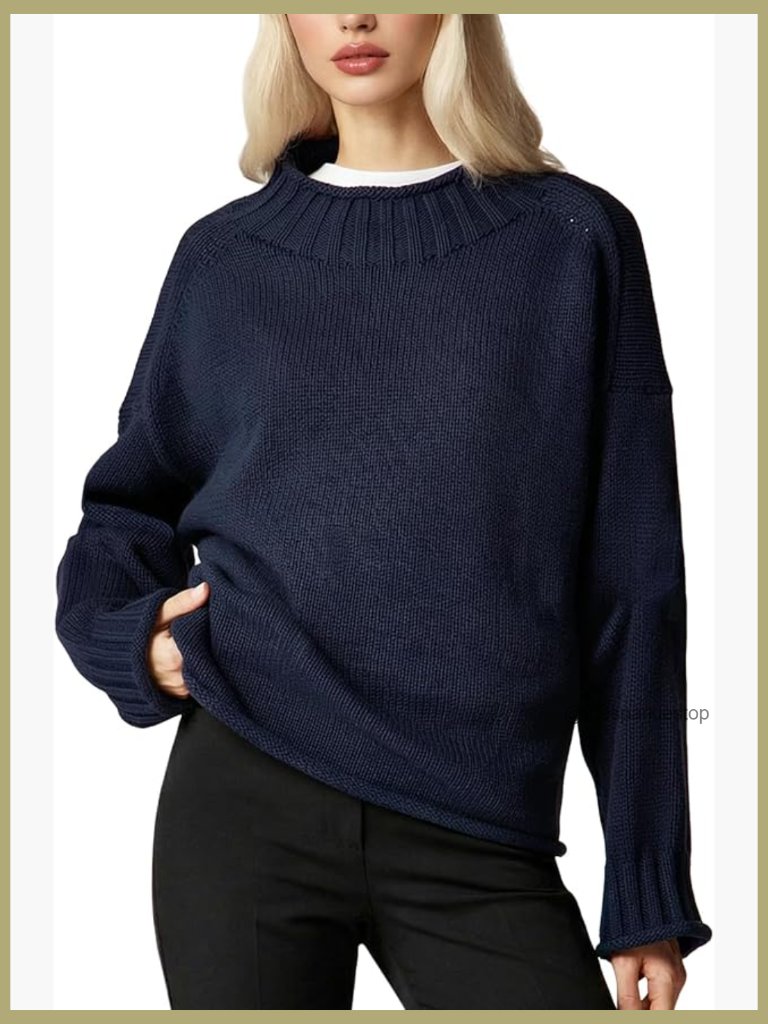 Oversized Rollneck Cable Knit Chunky Pullover Sweater Winter 2026